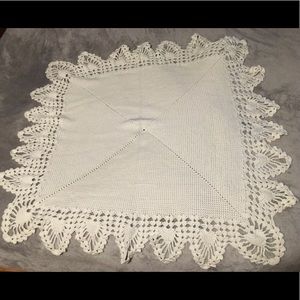 Handmade Knitted White Baby Blanket
